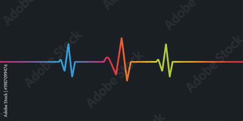 A heartbeat cardiogram line forming a heart shape on a medical monitor representing health and life