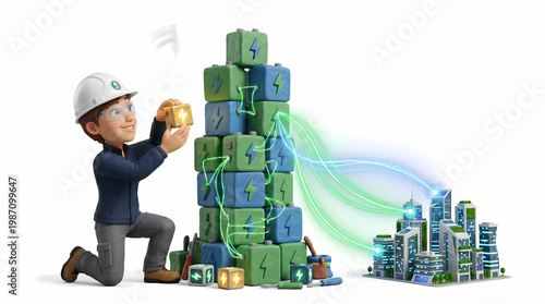 Building smart grid infrastructure tech for sustainable cities urban environment digital innovation