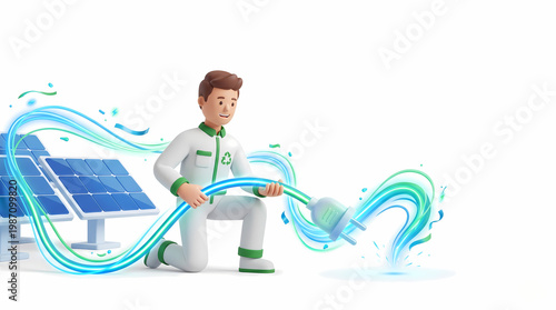 Transforming renewable energy smart grid infrastructure tech for sustainable cities graphic illustration digital innovation