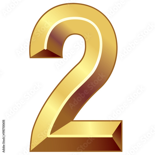 Золотой номер, золотой номер два, номер 2 анимированный, текст, цвет, цифровая цифра