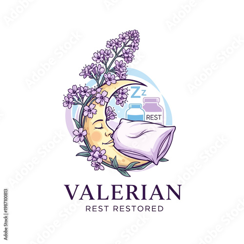 Valerian Root Herbal Sleep Aid Supplement.