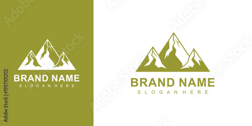 Logo Design Template with Mountains