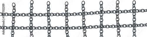 チェーンの柵フレーム　線路風