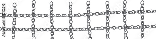 チェーンの柵フレーム　線路風　Adobe Illustrator Artwork