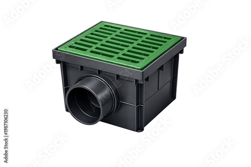 Modern Square Stormwater Drainage Box with Ventilated Green Cover for Landscape and Civil Engineering Projects