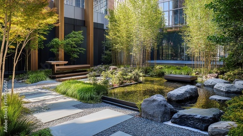 Serene Urban Oasis: Modern Zen Garden Design