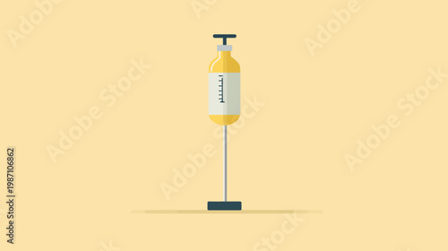 A simple, minimalist flat illustration of a medical syringe with liquid in it