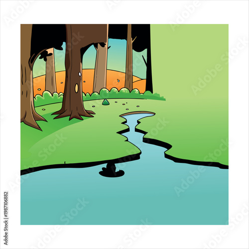 Swamp with thickets in the sun old swamp