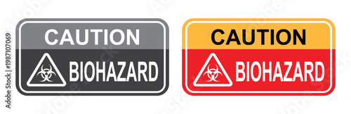 Biohazard Caution Warning Sign Set in Multiple Colors, Hazard Symbol Vector