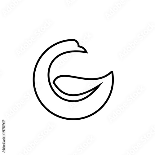 Abstract Letter G Monoline Logo Design Icon