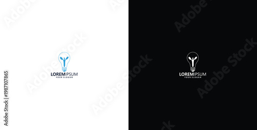 smart bulb technology logo design, bulb logo design initial Y creative bulb logo ideas