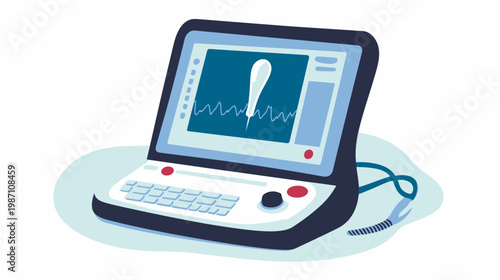 Simplified illustration of a medical diagnostic device with a screen displaying a visual representation