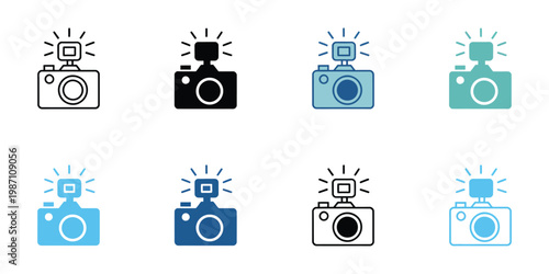 Media coverage icons set multiple style collection, editable stroke vector illustration