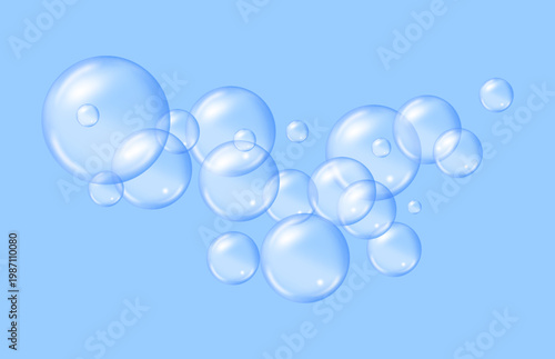 Fizzing air and water pink bubbles on white background with fizzy sparkles. Vector texture of bubble gum and collagen bubbles for dreamy design.background.