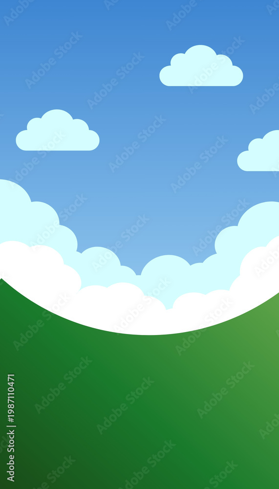 Fototapeta premium Simple Geometric Landscape Illustration in Flat Art Style