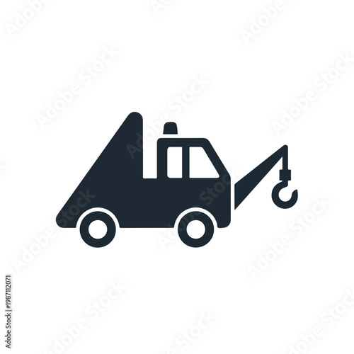 Tow truck with hook isolated on white background