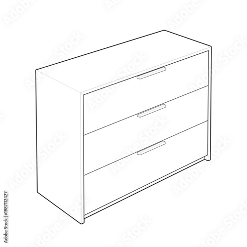 Commercial residential bedroom storage and recessed base cabinet outline