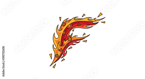 flaming arrow icon, fire dart symbol, blazing flame illustration