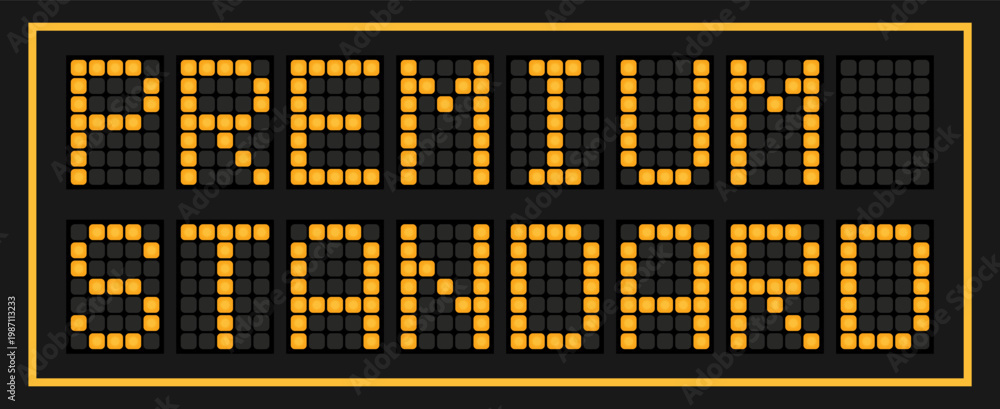 Fototapeta premium Orange color led banner in word premium standardon black background