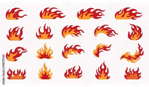 Dynamic flame frames vector set fiery borders abstract curved fire shapes collection