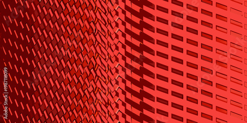 Abstract red geometric background with repeating rectangular shapes
