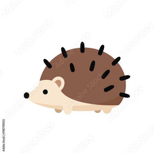 cute hedgehog cartoon character with brown spikes