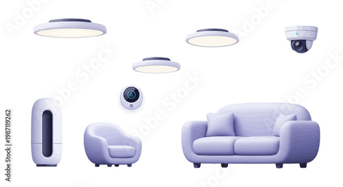 Smart home devices and furniture collection.
