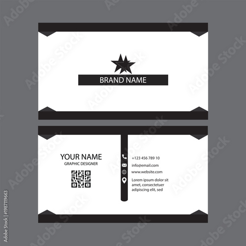 A modern business card design with a clean and minimalist layout