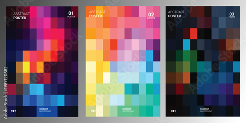 Abstract Pixelated Patterns Colorful Geometric Mosaic Designs with Transparent Background, PNG for Graphic Design and Digital Art