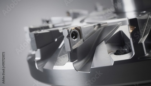 Closeup medium shot of a tool turret featuring an array of carbide finishing inserts highlighting smooth precise cutting edges optimized for polished metal surfaces.