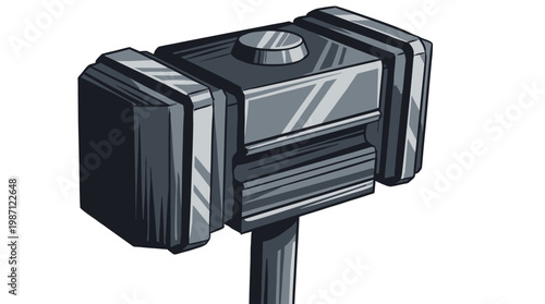 Illustration of a Heavy Industrial Metal Sledgehammer.