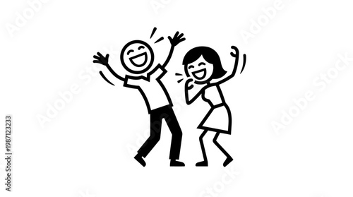 Joyful Couple Laughing and Celebrating