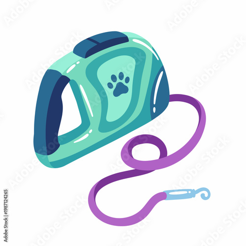 A colorful pet leash designed for easy walking, featuring a vibrant color scheme and a paw print design that emphasizes fun and functionality for dog owners of all ages.