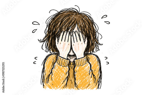 Simple messy generation naive image icon vulnerability vector imperfect face covering style