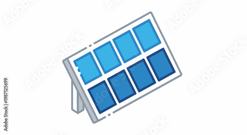 Illustration of a solar panel generating clean energy in a sustainable manner