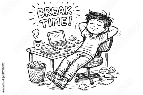 Imperfect taking icon simple style messy generation simple human touch image doodle person break