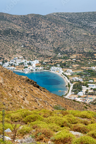 Katapola, the seaside village on the island of Amorgos. Cyclades, Greece