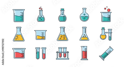 Laboratory Equipment Vector Illustration Depicting Scientific Research and Experimentation