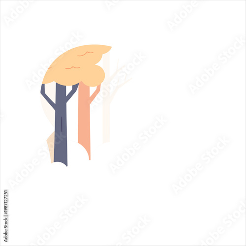 
Deer in forest with swamp and forest landscape