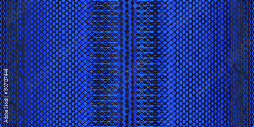 Intricate blue snake skin texture with a repeating diamond pattern