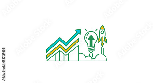 Iconic representation of growth, innovation, and progress, ideal for business concepts