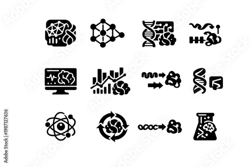 Diagram icon icons vector generation structure protein simulation symbol simple ai folding