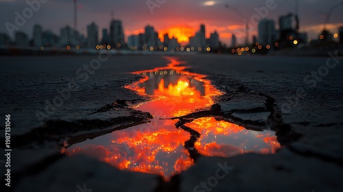 Urban heat map showing temperature variation across a city at night