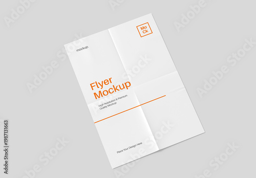 Minimalist A4 Bi-Fold Flyer Mockup