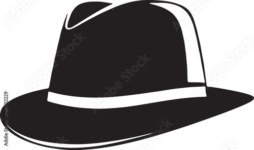 Classic Fedora Hat Icon Vintage Fashion Accessory Illustration