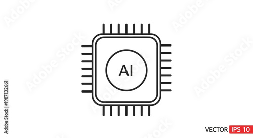 Artificial intelligence technology concept icon.
