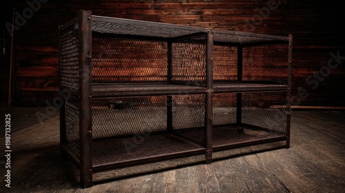 Rustic Industrial Metal Wire Shelving Unit For Display and Storage