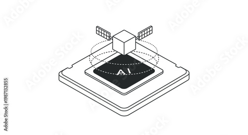 A black microchip with AI on it.