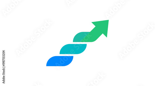 Upward Trending Arrow Graph On White Background