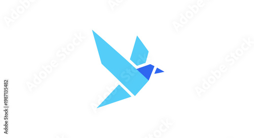 Free Download Geometric illustration of a flying bird, perfect for a logo or branding project design - GFXLoad